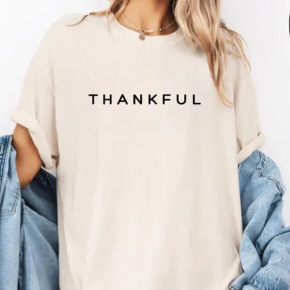 Tops - Thankful Shirt, Retro Thanksgiving Shirt, Graphic Thankful Tee